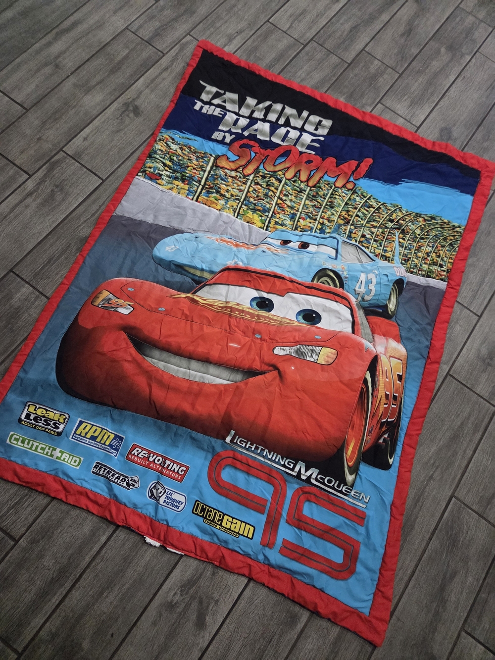 Disney Lightning McQueen Red Blue Racing Kids Toddler Comforter